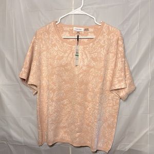 Calvin Klein Womens Floral Jacquard Knit Sweater large